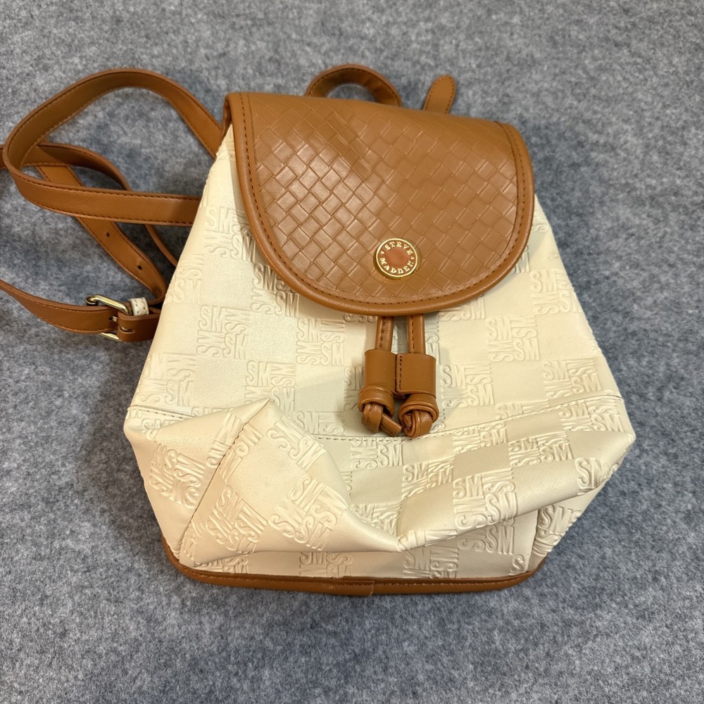 Steve Madden Backpack/Purse Cream And Brown